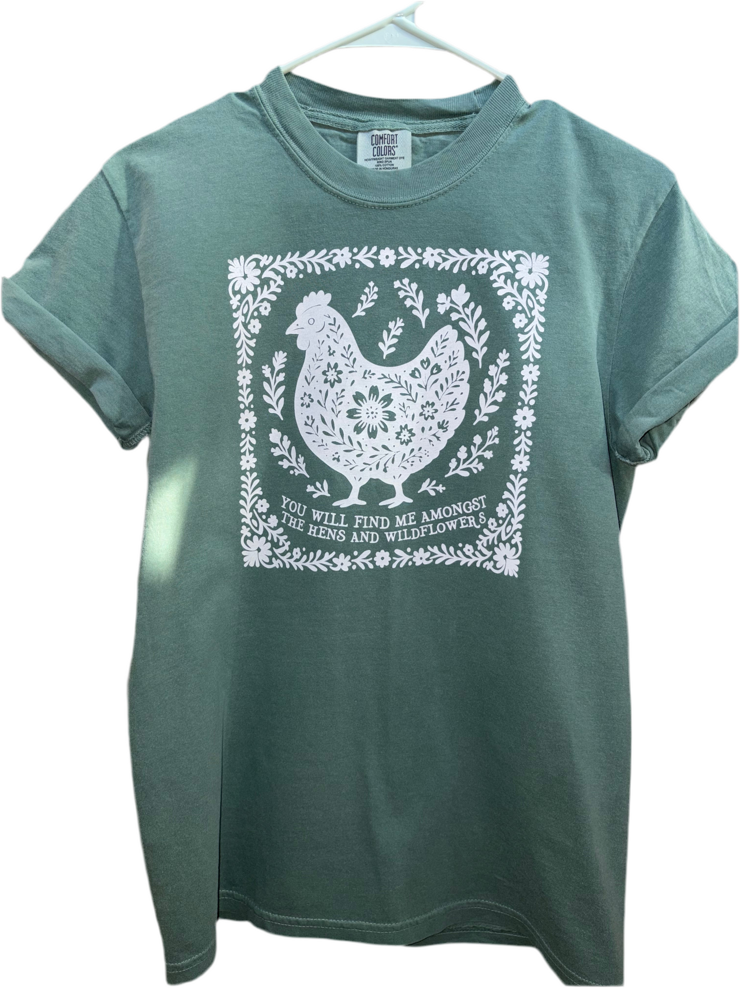 Floral Hen Screen Printed Shirt
