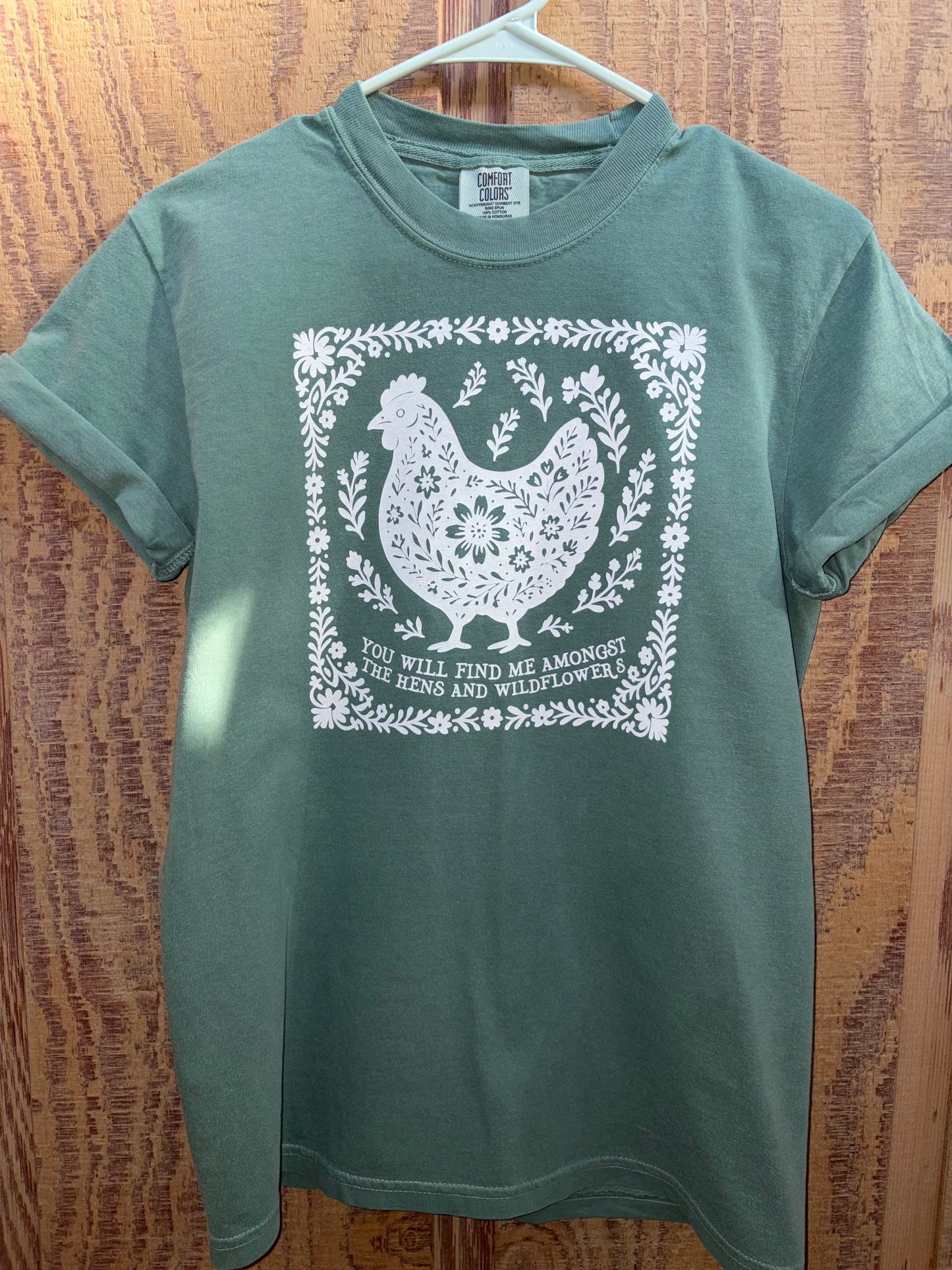 Floral Hen Screen Printed Shirt