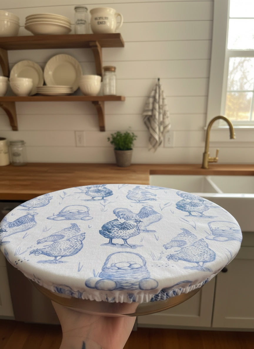 Cotton Chicken Print Bowl Cover