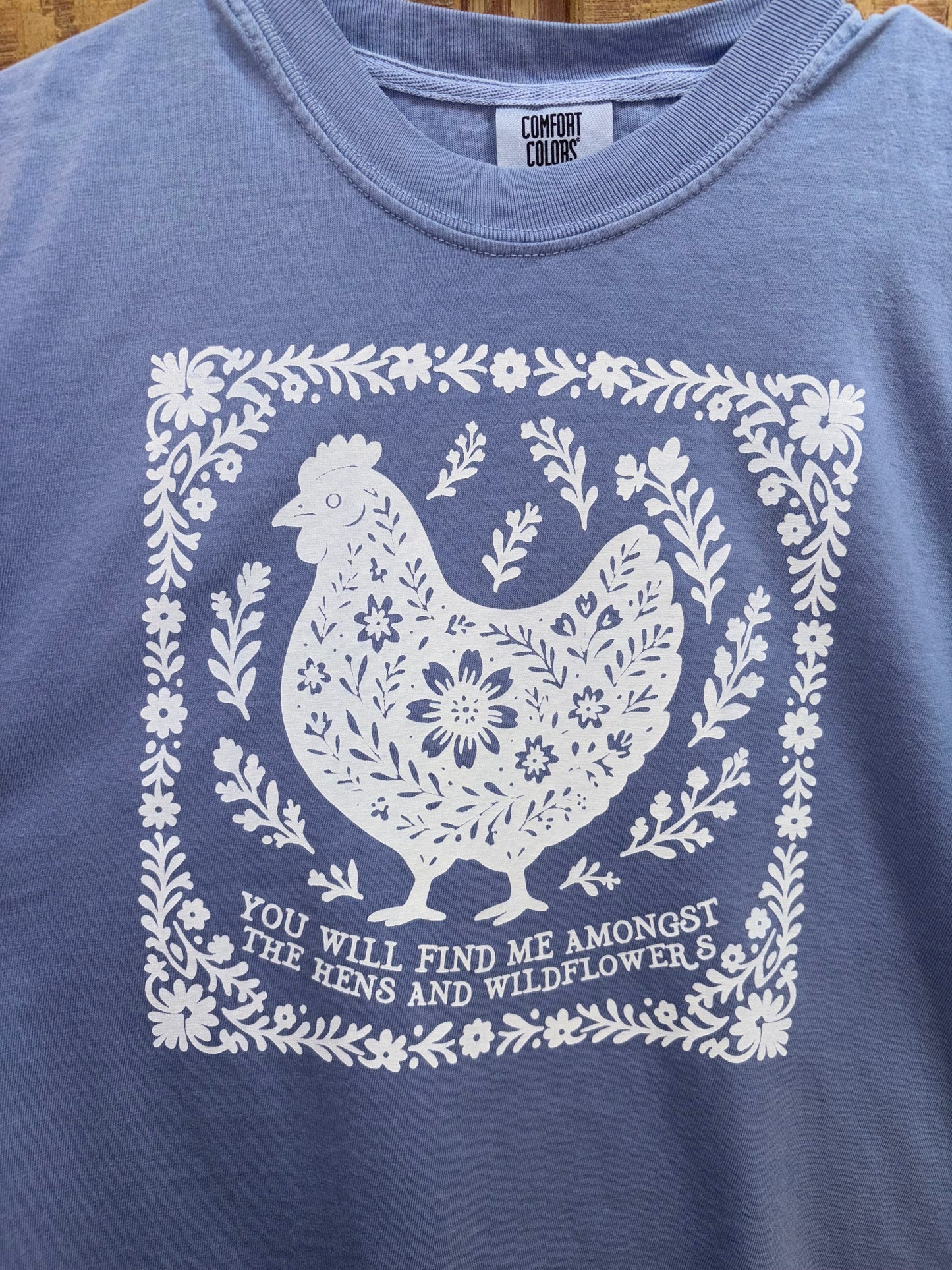 Floral Hen Screen Printed Shirt